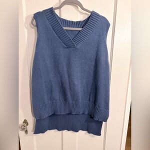 Blue V-Neck Women's Sweater